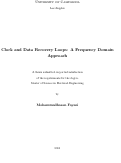 Cover page: Clock and Data Recovery Loops: A Frequency Domain Approach
