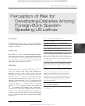 Cover page: Perception of Risk for Developing Diabetes Among Foreign-Born Spanish-Speaking US Latinos.