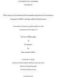Cover page: Three Essays on International Environmental Agreements: Extensions to Cooperative R&amp;D, Learning, and Social Preferences