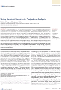Cover page: Using Ancient Samples in Projection Analysis