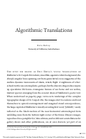 Cover page: "Algorithmic Translations"