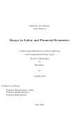 Cover page: Essays in Labor and Financial Economics