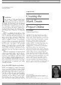 Cover page: Creating the Mark Twain Project Online