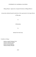 Cover page: Bilingual Spaces: Approaches to Linguistic Relativity in Bilingual Mexico