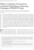 Cover page: Efficacy and Safety of Cenicriviroc in Patients With Primary Sclerosing Cholangitis: PERSEUS Study
