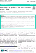 Cover page: Evaluating the quality of the 1000 genomes project data