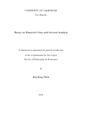 Cover page: Essays on Financial Crises and Sectoral Analysis