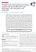 Cover page: Parallel and convergent processing in grid cell, head‐direction cell, boundary cell, and place cell networks