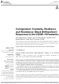 Cover page: Corrigendum: Creativity, Resilience and Resistance: Black Birthworkers’ Responses to the COVID-19 Pandemic