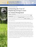 Cover page: Estimating the Cost of Replacing Forage Losses on Annual Rangeland