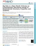 Cover page: Big Data in a Nano World: A Review on Computational, Data-Driven Design of Nanomaterials Structures, Properties, and Synthesis