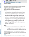 Cover page: Approval policies for modifications to machine learning‐based software as a medical device: A study of bio‐creep