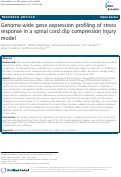 Cover page: Genome-wide gene expression profiling of stress response in a spinal cord clip compression injury model
