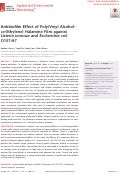 Cover page: Antibiofilm Effect of Poly(Vinyl Alcohol-co-Ethylene) Halamine Film against Listeria innocua and Escherichia coli O157:H7