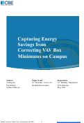 Cover page: Capturing Energy Savings from Correcting VAV Box Minimums on Campus