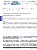 Cover page: Cell biology of primary cell wall synthesis in plants