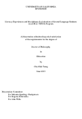 Cover page: Literacy Experiences and Disciplinary Socialization of Second Language Students in an M.A. TESOL Program