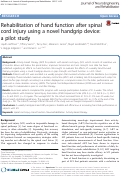 Cover page: Rehabilitation of hand function after spinal cord injury using a novel handgrip device: a pilot study