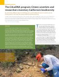 Cover page: The CALeDNA program: Citizen scientists and researchers inventory California’s biodiversity