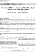 Cover page: Influence of Motion Smear on Visual Acuity in Simulated Infantile Nystagmus
