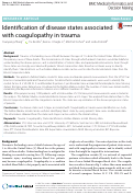 Cover page: Identification of disease states associated with coagulopathy in trauma