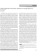 Cover page: Leptin production and action: relevance to energy balance in humans