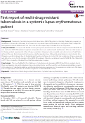 Cover page: First report of multi-drug resistant tuberculosis in a systemic lupus erythematosus patient