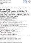 Cover page: The BLLAST field experiment: Boundary-Layer Late Afternoon and Sunset Turbulence