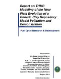 Cover page: Report on THMC Modeling of the Near Field Evolution of a Generic Clay Repository: Model Validation and Demonstration