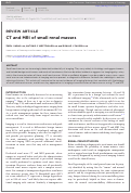 Cover page: CT and MRI of small renal masses