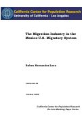 Cover page: The Migration Industry in the Mexico-U.S. Migratory System