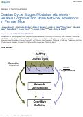 Cover page: Ovarian cycle stages modulate Alzheimer-related cognitive and brain network alterations in female mice
