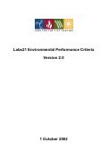 Cover page: Labs21 environmental performance criteria Version 2.0
