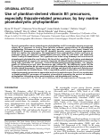 Cover page: Use of plankton-derived vitamin B1 precursors, especially thiazole-related precursor, by key marine picoeukaryotic phytoplankton