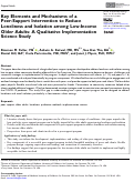 Cover page: Key Elements and Mechanisms of a Peer-Support Intervention to Reduce Loneliness and Isolation among Low-Income Older Adults: A Qualitative Implementation Science Study