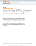Cover page: Histone demethylase JMJD1C is phosphorylated by mTOR to activate de novo lipogenesis