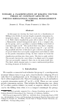 Cover page: Toward a classification of killing vector fields of constant length on pseudo-Riemannian normal homogeneous spaces