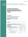 Cover page: International Approaches to Measurement and Verification of Continual Improvement in Industrial Facilities