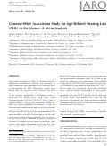 Cover page: Genome-Wide Association Study for Age-Related Hearing Loss (AHL) in the Mouse: A Meta-Analysis