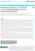 Cover page: Preparing for pandemics: a systematic review of pandemic influenza clinical management guidelines.