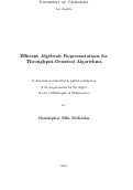 Cover page: Efficient Algebraic Representations for Throughput-Oriented Algorithms