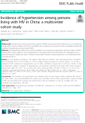Cover page: Incidence of hypertension among persons living with HIV in China: a multicenter cohort study