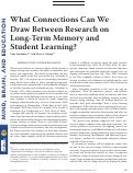 Cover page: What Connections Can We Draw Between Research on Long‐Term Memory and Student Learning?