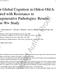 Cover page: Superior Global Cognition in Oldest-Old Is Associated with Resistance to Neurodegenerative Pathologies: Results from The 90+ Study.