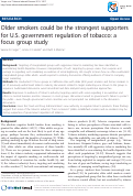 Cover page: Older smokers could be the strongest supporters for U.S. government regulation of tobacco: A focus group study