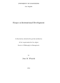Cover page: Essays on International Development
