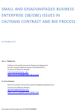 Cover page: Small and Disadvantaged Business Enterprise (SB/DBE) Issues in Caltrans Contract and Bid Process