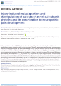 Cover page: Injury‐induced maladaptation and dysregulation of calcium channel α2δ subunit proteins and its contribution to neuropathic pain development