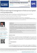 Cover page: Clinical and surgical management of holocervical spinal cord ependymomas