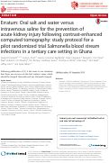 Cover page: Erratum: Oral salt and water versus intravenous saline for the prevention of acute kidney injury following contrast-enhanced computed tomography: study protocol for a pilot randomized trial